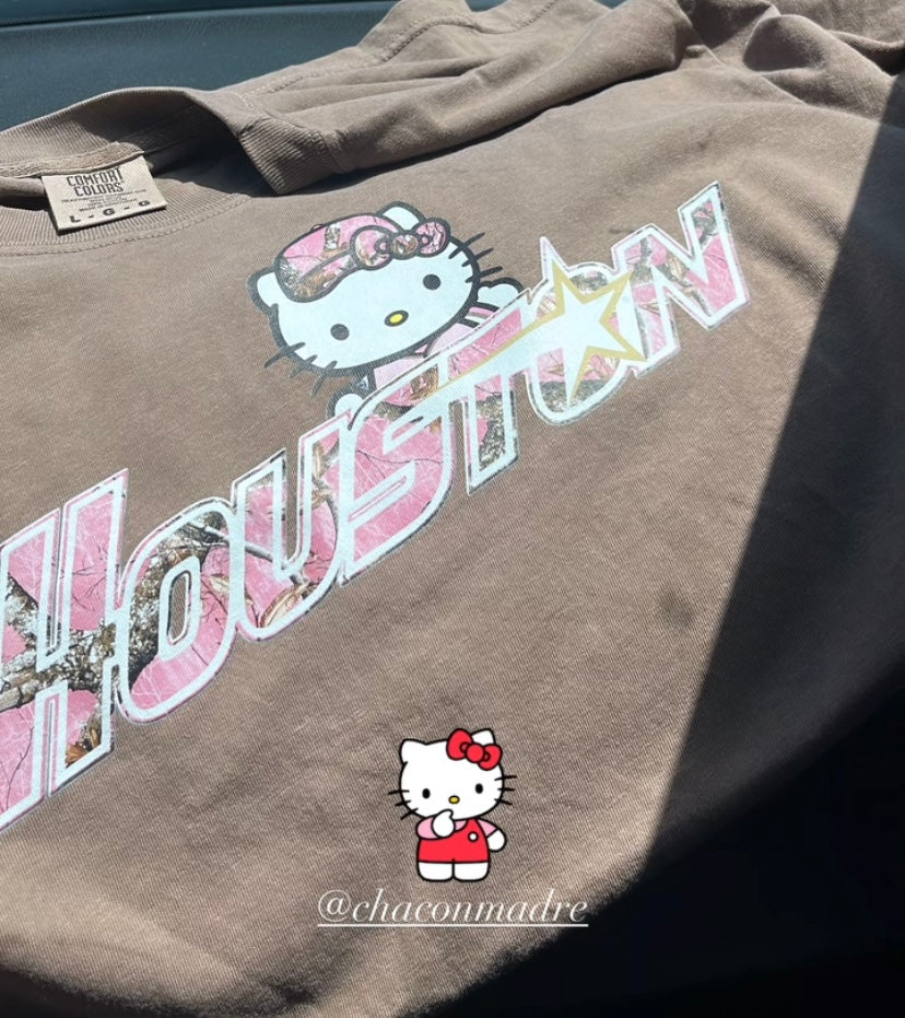 Hello Houston Blush camo comfort Colors