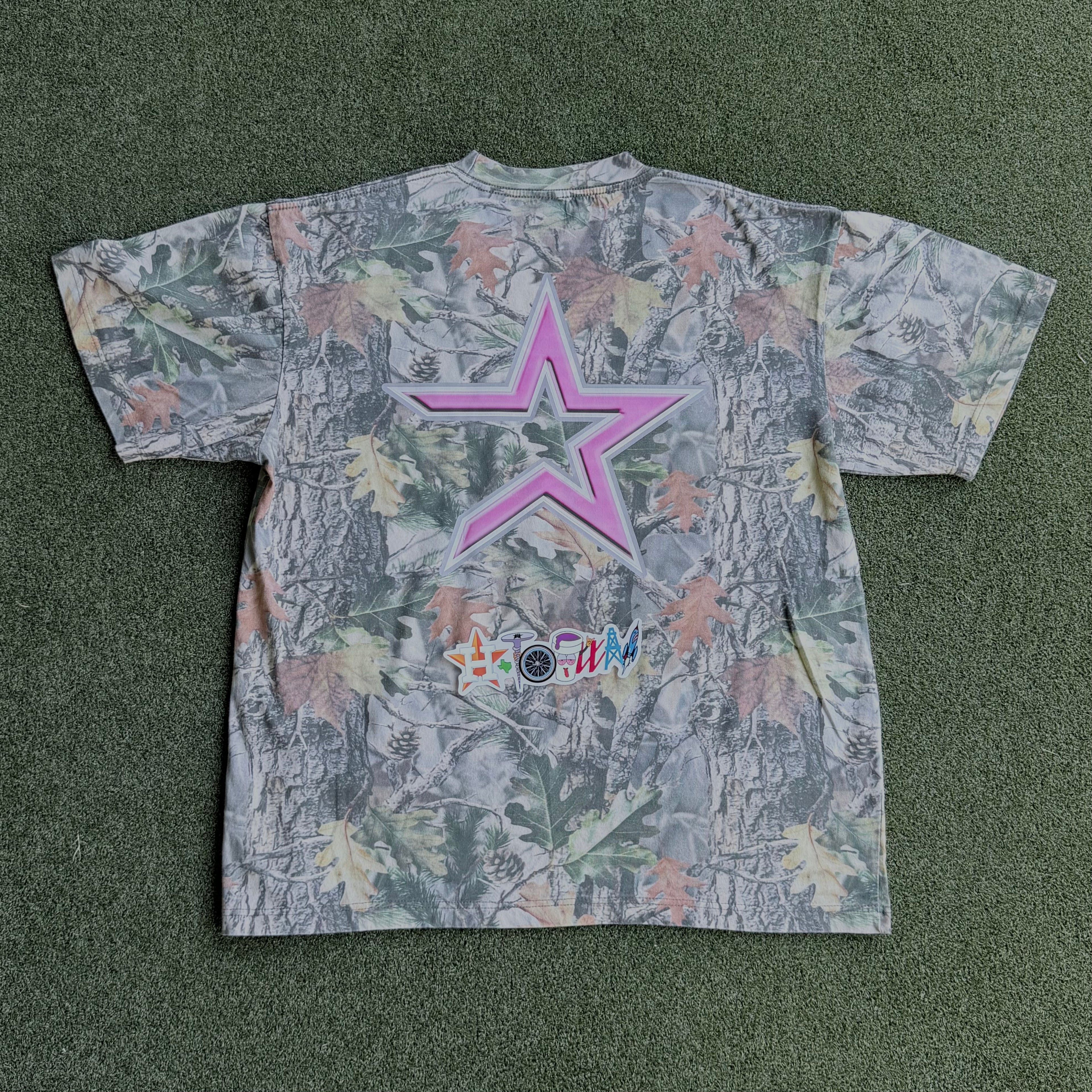 Y2K Pink Chrome H-Town Camo Tee