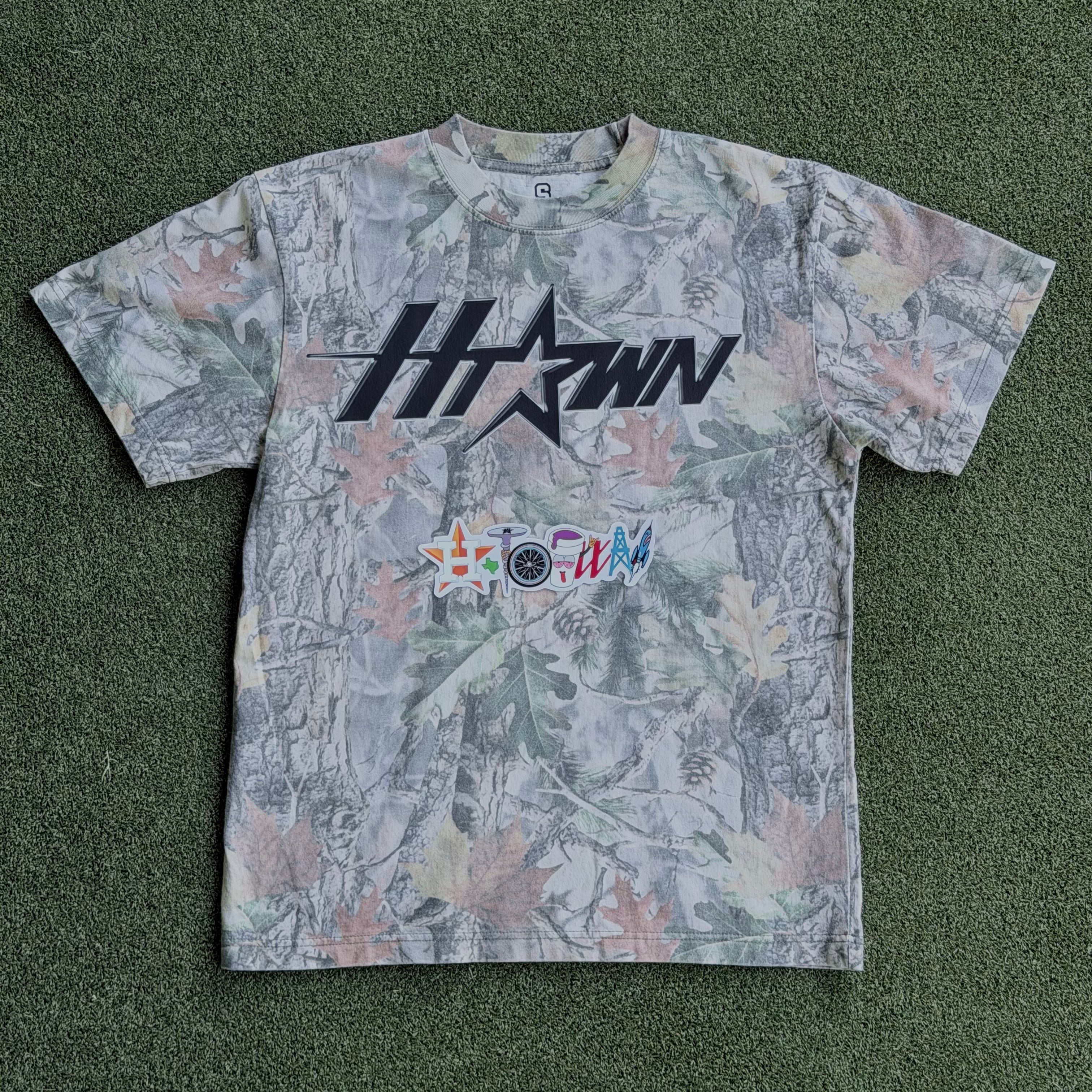 Y2K Black Chrome H-Town Camo Tee