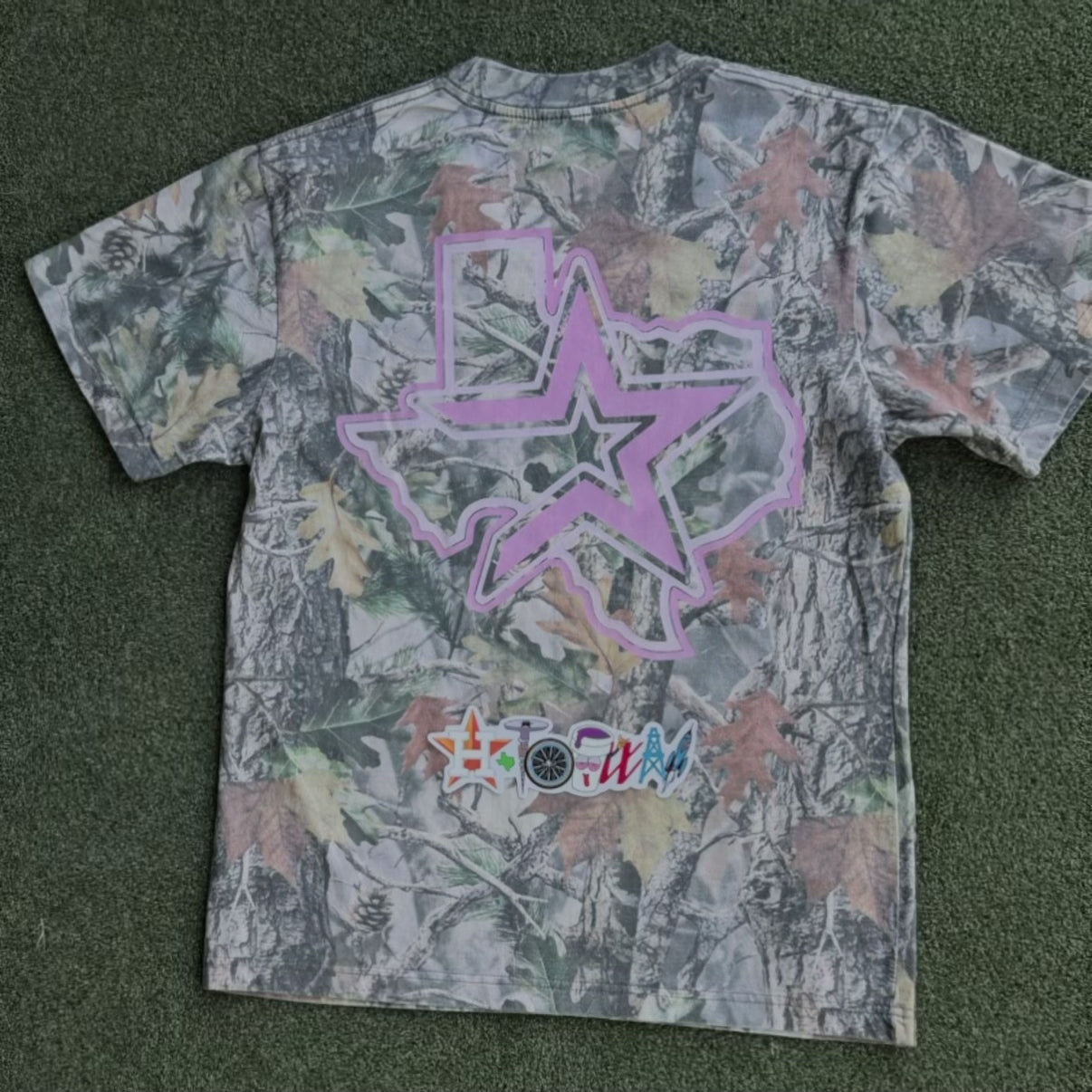 Pink Houston Varsity Camo Tee