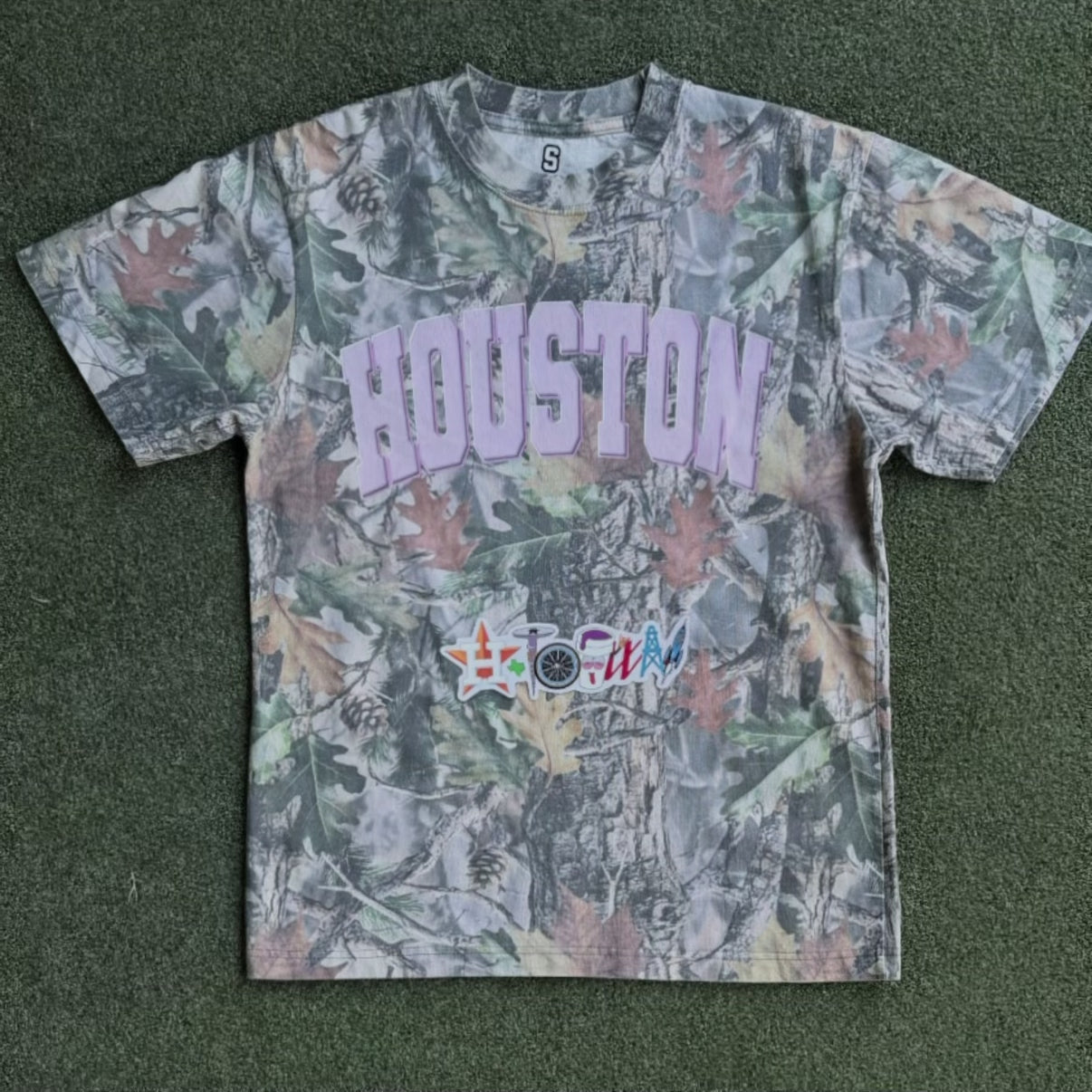 Pink Houston Varsity Camo Tee