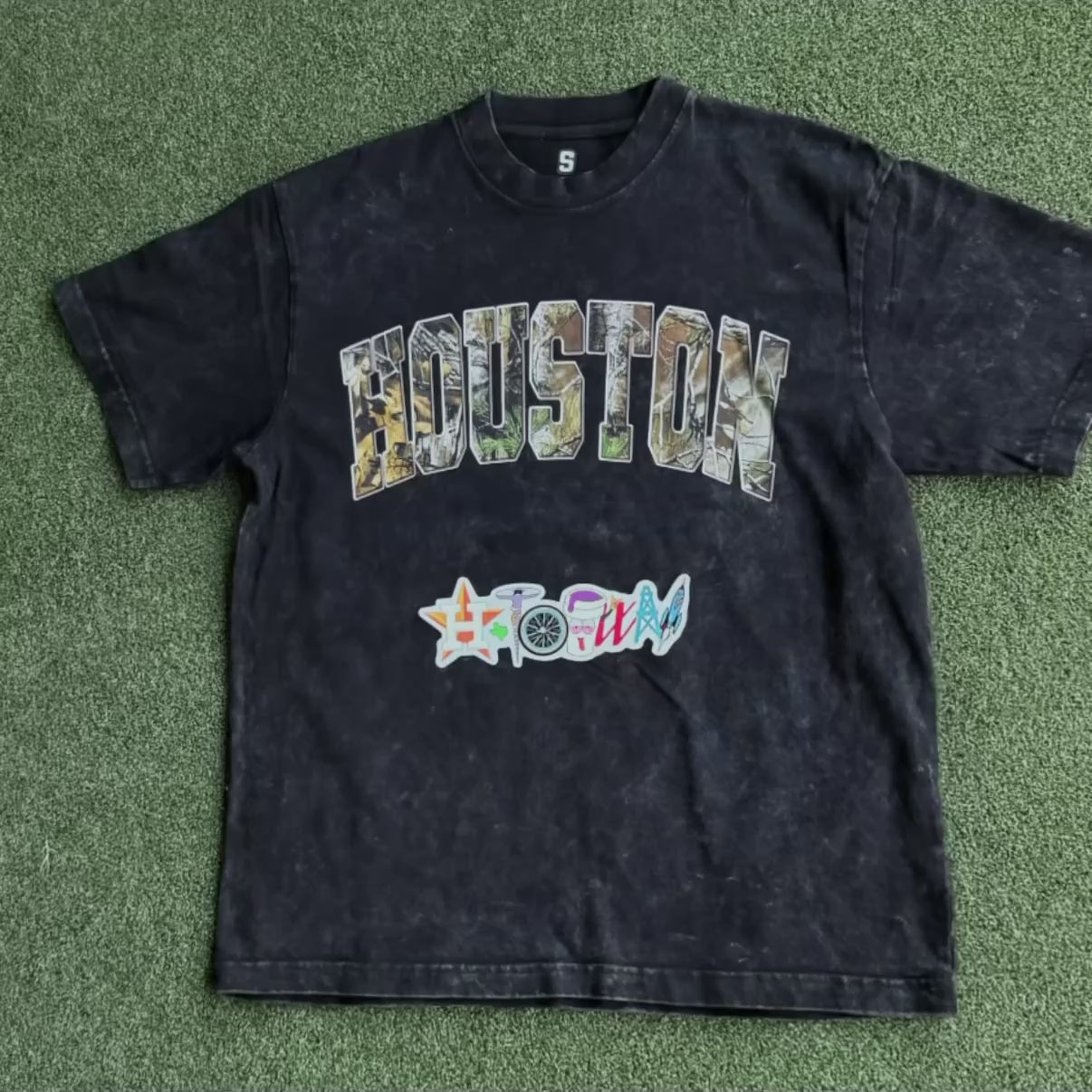 Houston Camo Varsity Stone Wash