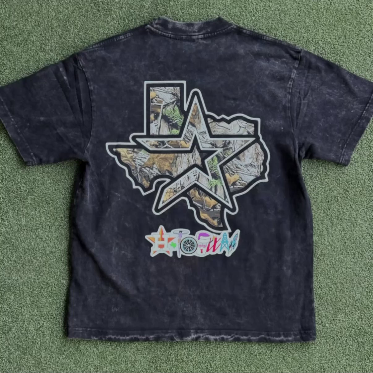 Houston Camo Varsity Stone Wash